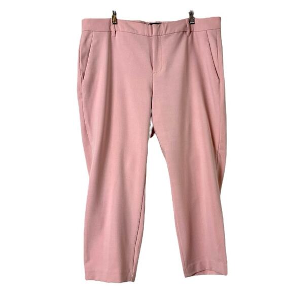 Old Navy Harper Pants Ankle Mid Rise Slim Fit Stretch Pink Rose Women’s Size 16 - Picture 1 of 7